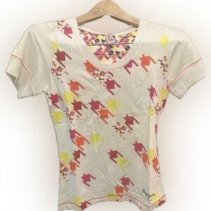 Pepe Jeans Cream and Multicolor Graphic Tee